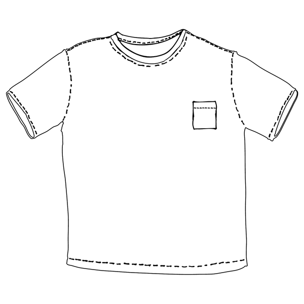 Line drawing of the Brents Reissue Pocket T-Shirt, front view